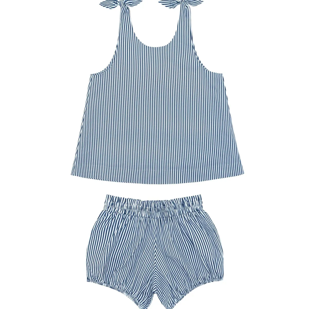 minnow Girls Tie Knot Bloomer Set Navy Stripe Clearance