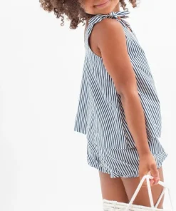 minnow Girls Tie Knot Bloomer Set Navy Stripe Clearance