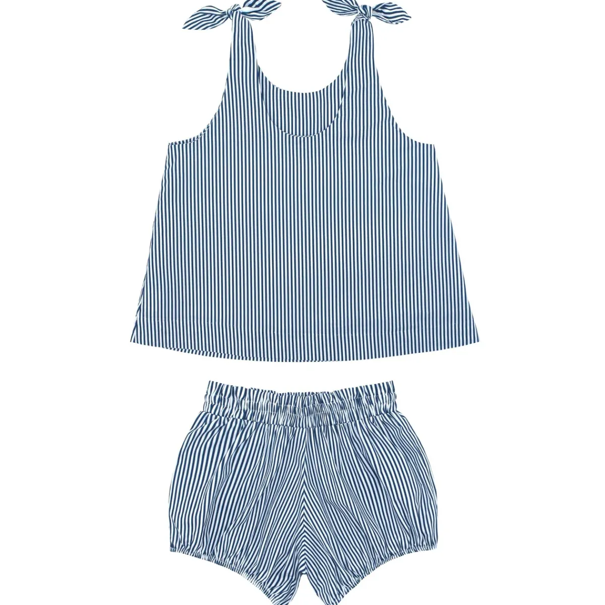 minnow Girls Tie Knot Bloomer Set Navy Stripe Clearance