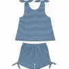 minnow Girls Tie Knot Bloomer Set | Swim Navy Gingham Outlet