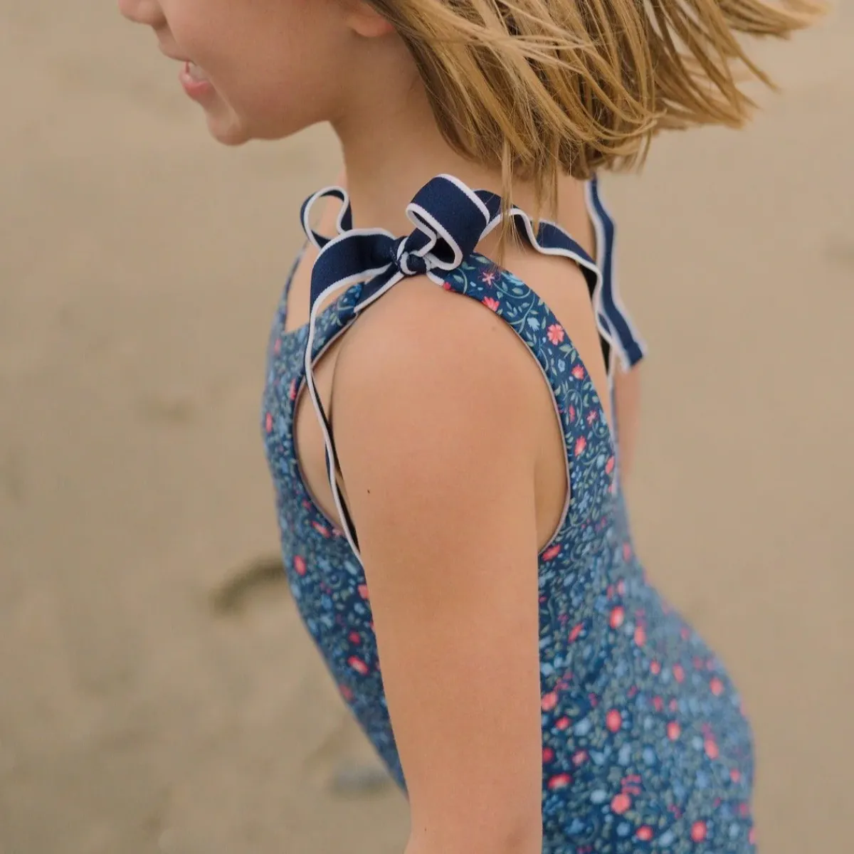 minnow Girls Tie Knot One Piece Midnight Vineyard Discount