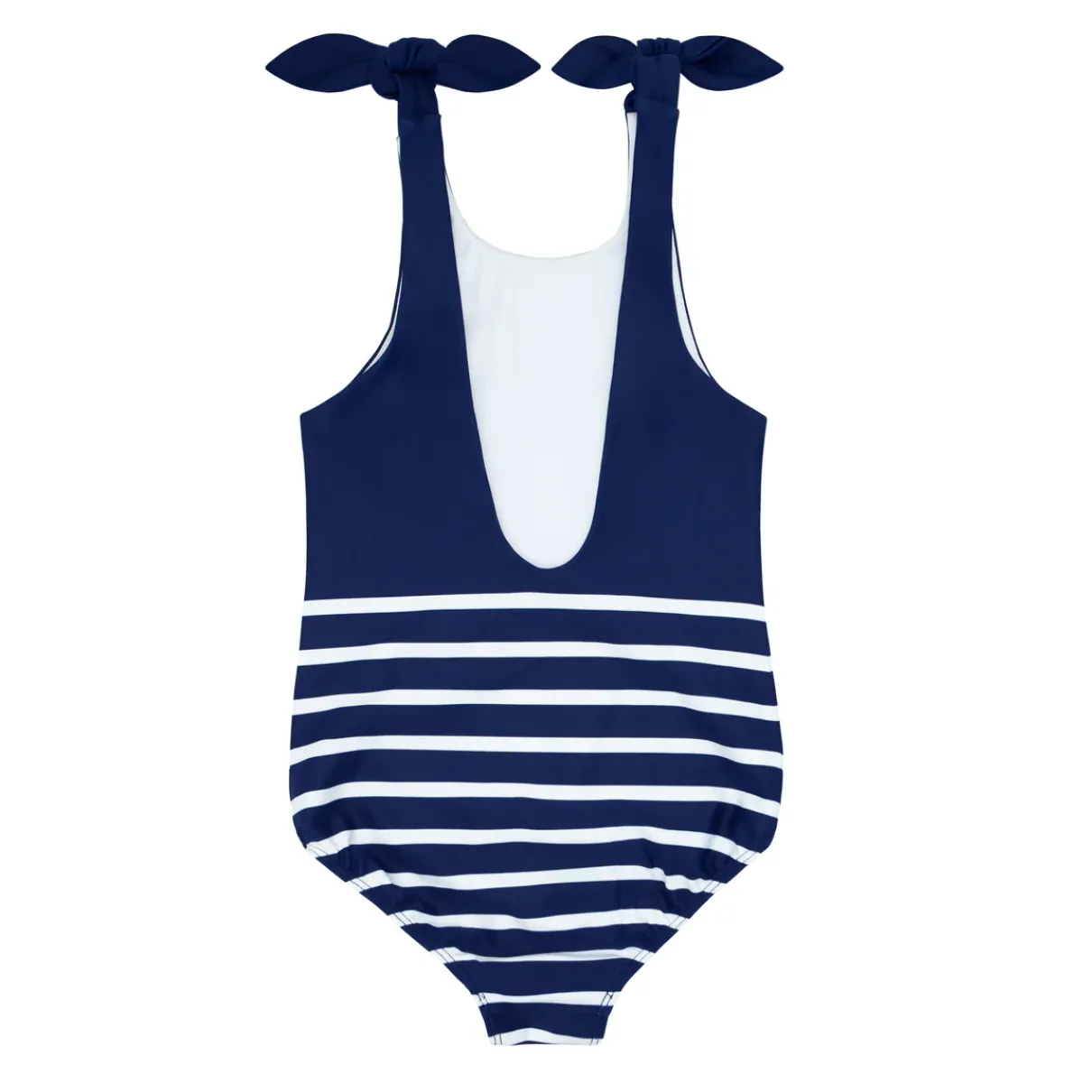 minnow Girls Tie Knot One Piece | Swim Navy Breton Stripe Clearance