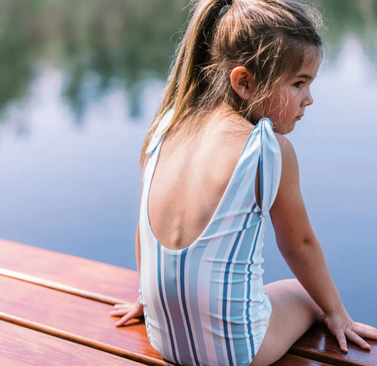 minnow Girls Tie Knot One Piece | Swim Freshwater Stripe Outlet