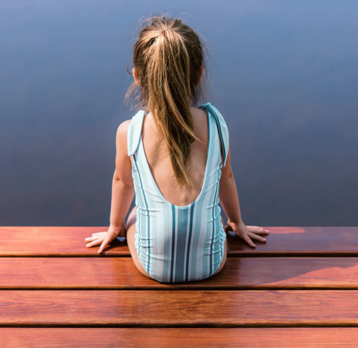 minnow Girls Tie Knot One Piece | Swim Freshwater Stripe Outlet