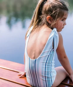 minnow Girls Tie Knot One Piece | Swim Freshwater Stripe Sale