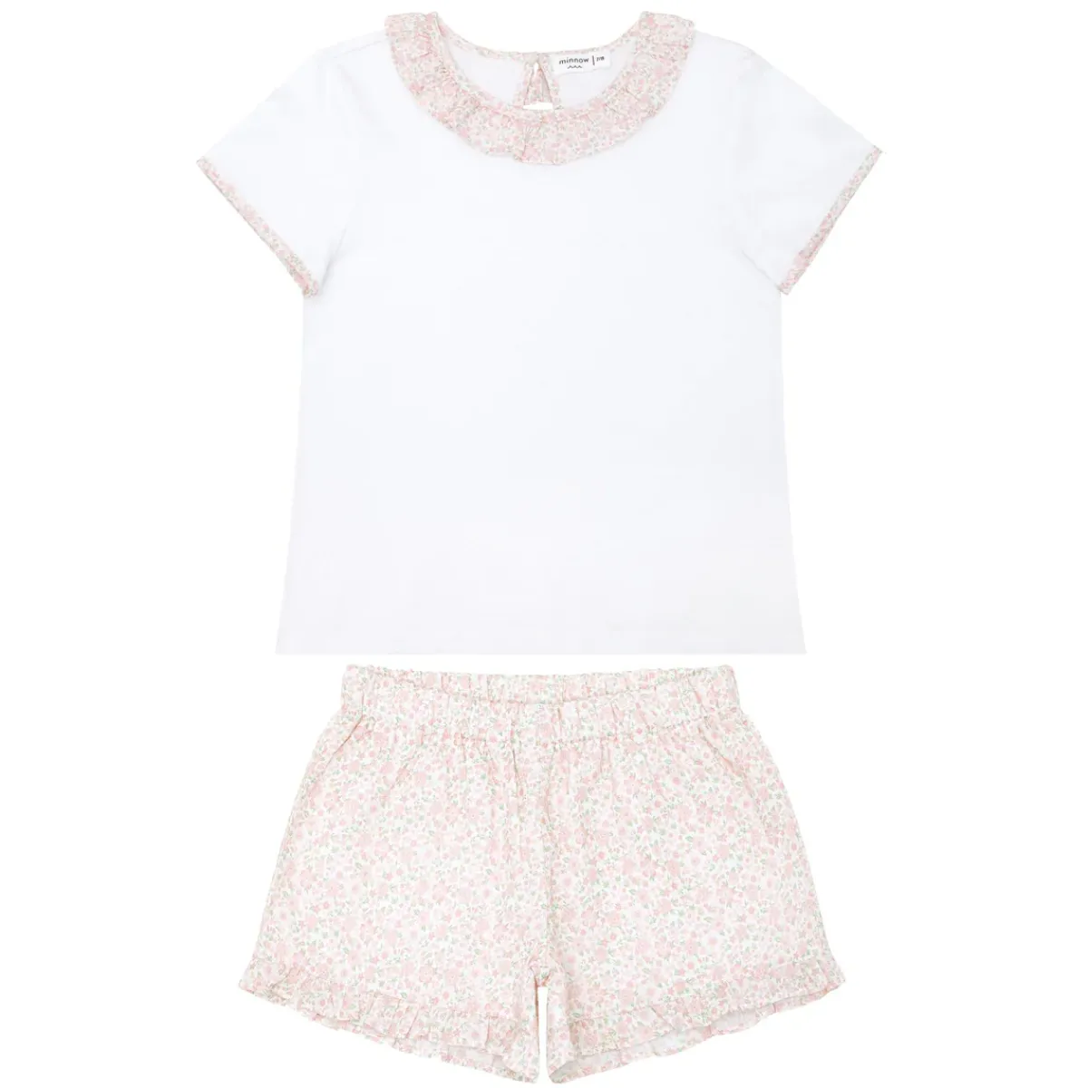 minnow Girls T-Shirt And Short Set Antique Floral Hot