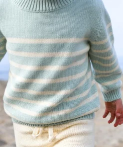 minnow Knit Sweater Mint And Cream Stripe Fashion