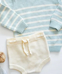 minnow Knit Sweater Mint And Cream Stripe Fashion
