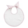 minnow Louelle Dusty Pink Gingham Newborn Bib White Fashion
