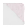 minnow Louelle Dusty Pink Gingham Hooded Towel And Wash Glove White New