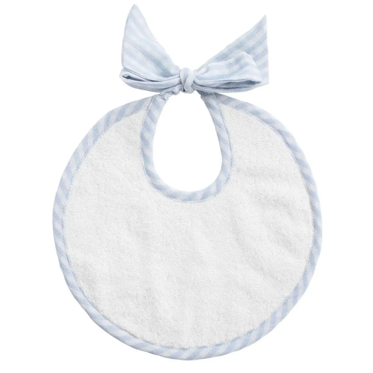 minnow Louelle Pale Blue Gingham Newborn Bib White Fashion
