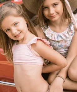 minnow X Daphne Oz Girls Ruffle Bikini Strawberries And Cream Discount