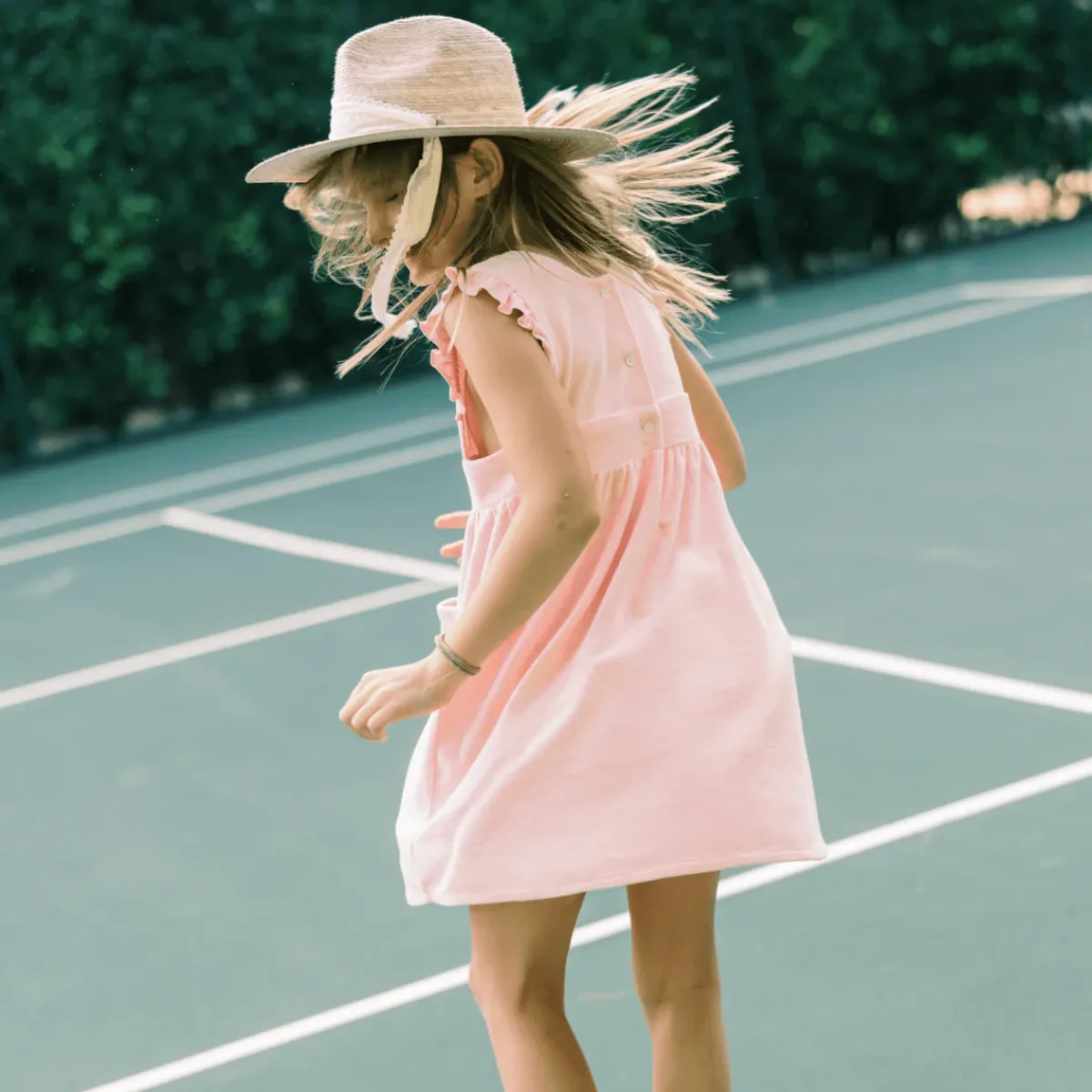 minnow X Daphne Oz Girls Terry Ruffle Dress Strawberries And Cream Fashion