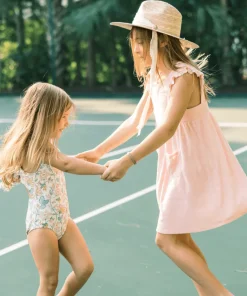 minnow X Daphne Oz Girls Terry Ruffle Dress Strawberries And Cream Hot