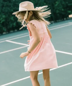 minnow X Daphne Oz Girls Terry Ruffle Dress Strawberries And Cream Hot
