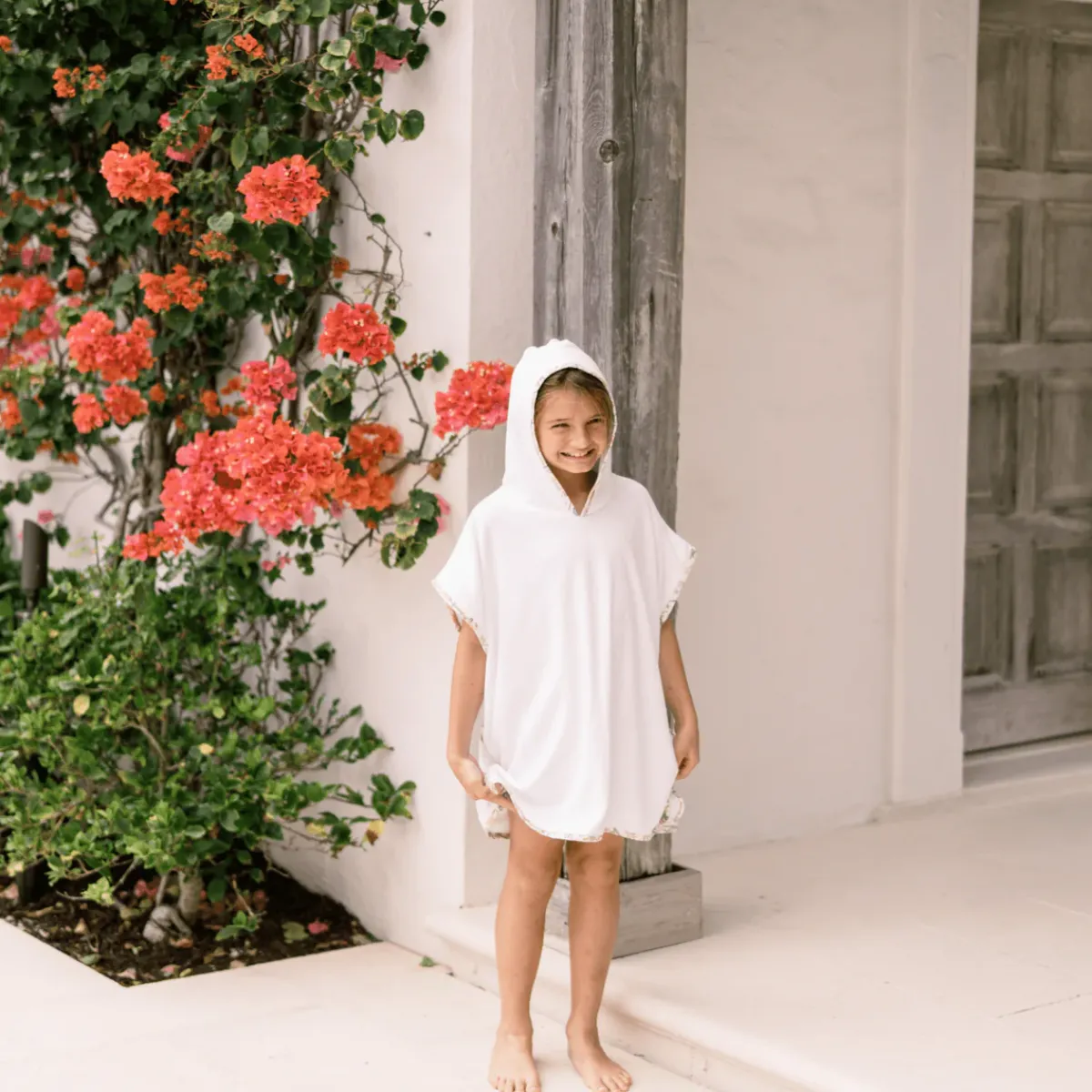 minnow X Daphne Oz Unisex French Terry Pixie Hooded Coverup | Swim White Outlet