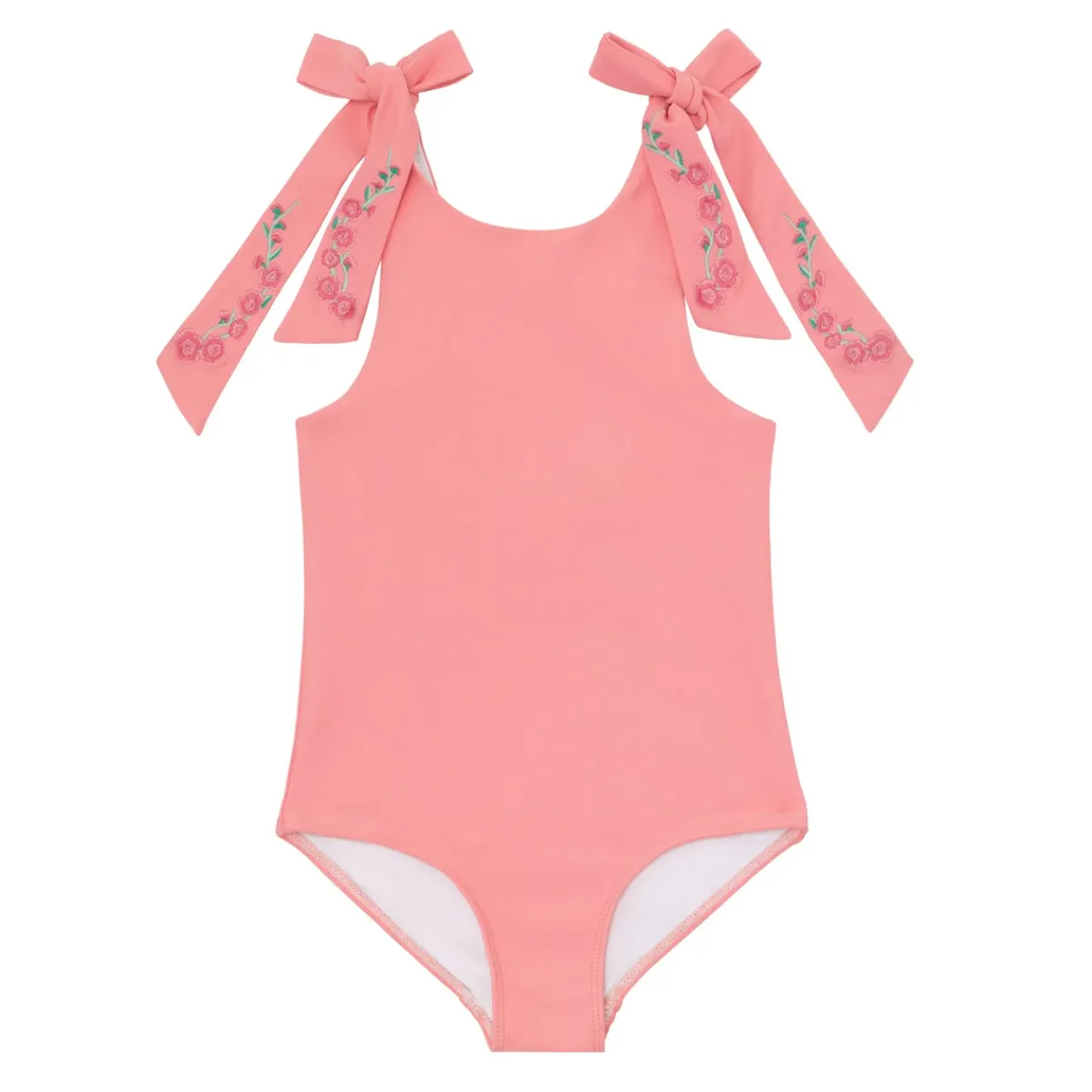 minnow X Fanm Mon Girl's Hibiscus Tie Knot One Piece Coconut Grove White Best