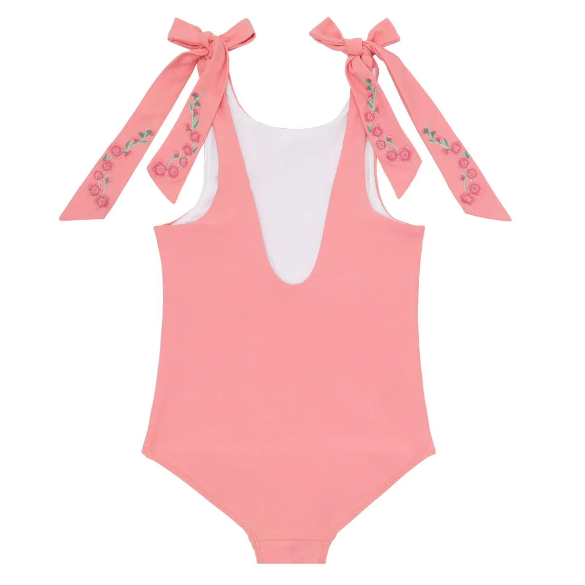 minnow X Fanm Mon Girl's Hibiscus Tie Knot One Piece Coconut Grove White Best