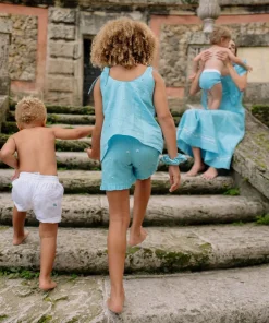 minnow X Fanm Mon Girl's Tie Knot Short Set Lagoon Outlet