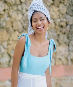 minnow X Fanm Mon Women's Tie Knot One Piece Lagoon Fashion