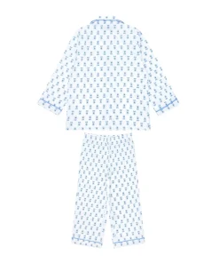 minnow X Petite Plume Unisex Pajama Set Botanical Block Print New