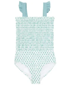 minnow X Sister Parish Girls Smocked One Piece Sea Leaf Discount