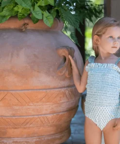 minnow X Sister Parish Girls Smocked One Piece Sea Leaf Discount