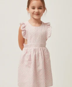 minnow X Sister Parish Girls Pinafore Dress Nectar Leaf Online