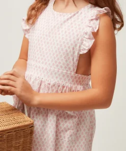 minnow X Sister Parish Girls Pinafore Dress Nectar Leaf Online