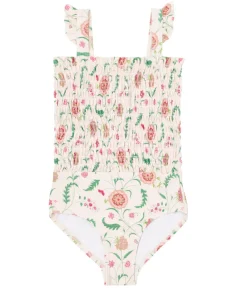 minnow X Sister Parish Girls Smocked One Piece Cloister Botanical New