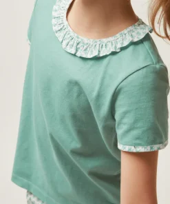 minnow X Sister Parish Girls T-Shirt And Short Set Sea Leaf New