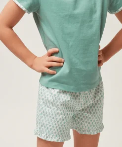 minnow X Sister Parish Girls T-Shirt And Short Set Sea Leaf New