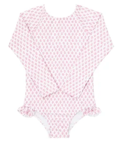 minnow X Sister Parish Girls Rashguard One Piece Nectar Leaf Outlet