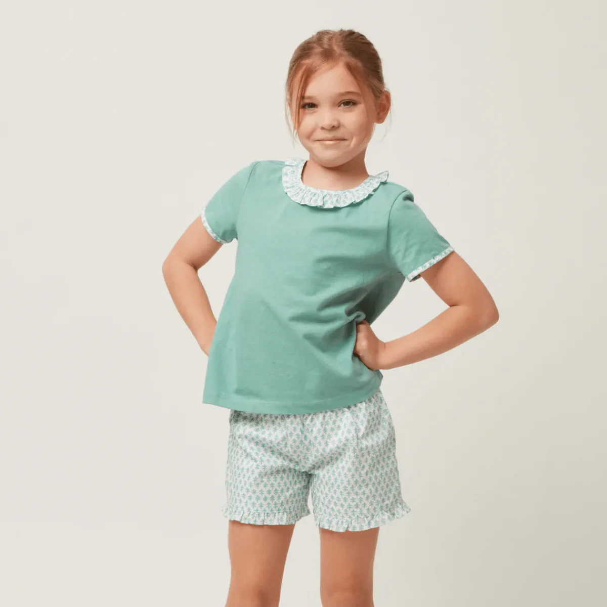 minnow X Sister Parish Girls T-Shirt And Short Set Sea Leaf Online
