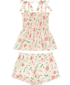 minnow X Sister Parish Girls Smocked Short Set Cloister Botanical Hot