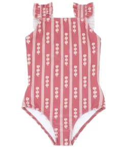 minnow X Tuckernuck Girls Ruffle Strap One Piece Nantucket Stripe Online