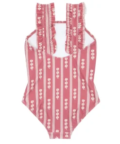 minnow X Tuckernuck Girls Ruffle Strap One Piece Nantucket Stripe Online