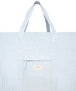 minnow Overnighter Tote Powder Blue Stripe Discount