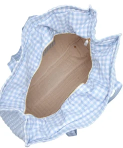 minnow Overnighter Tote Oasis Blue Gingham Online