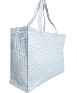 minnow Overnighter Tote Powder Blue Stripe New