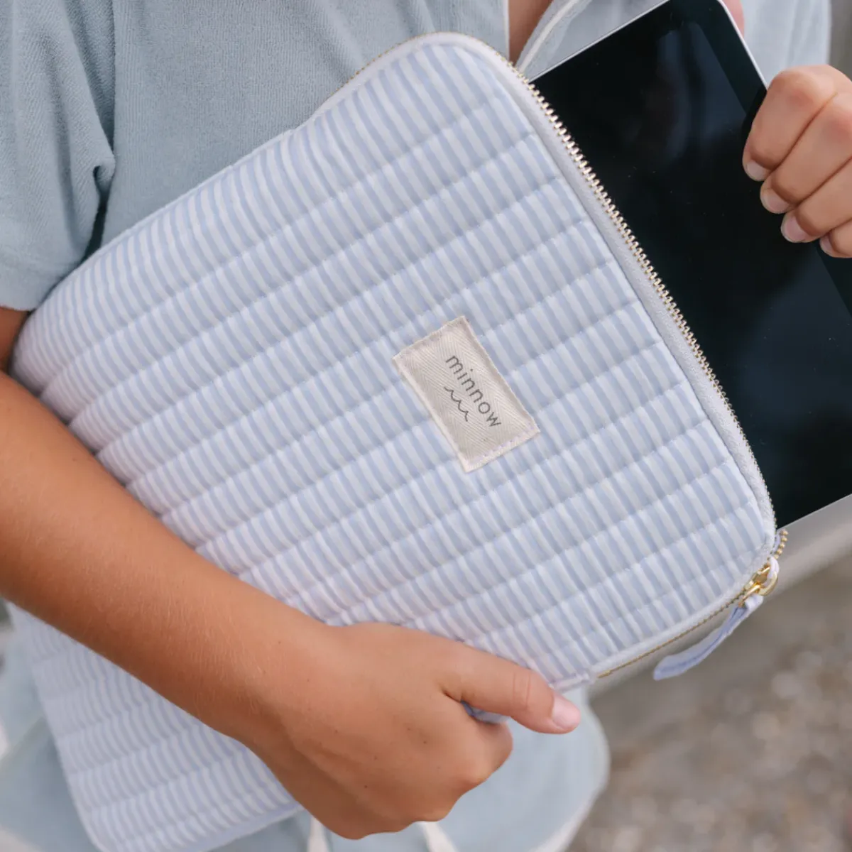 minnow Tablet Case | Swim Powder Blue Stripe New