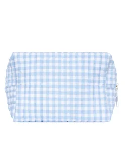 minnow Travel Pouch Oasis Blue Gingham Hot
