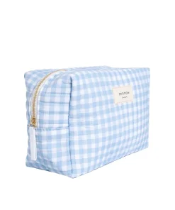 minnow Travel Pouch Oasis Blue Gingham Hot
