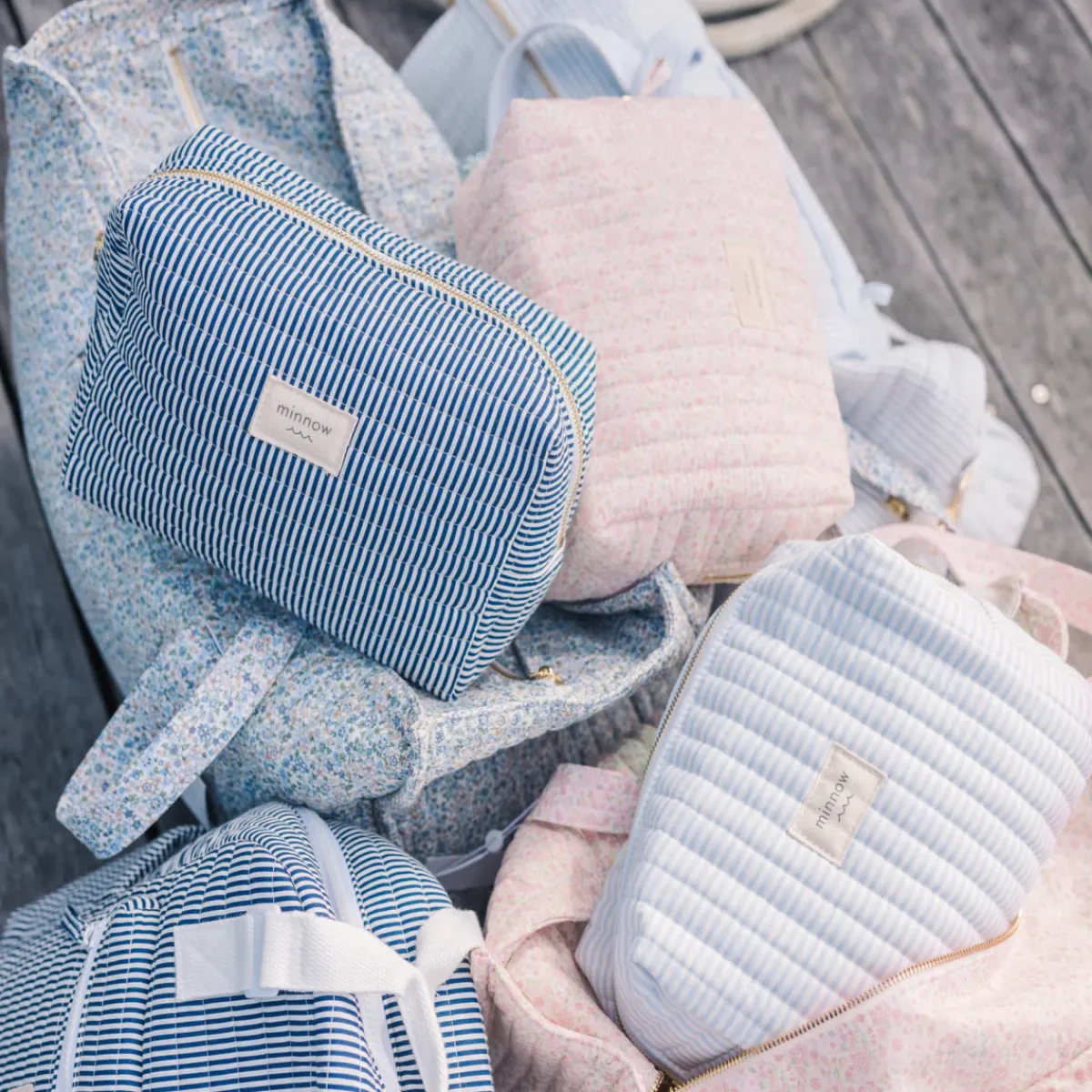 minnow Travel Pouch Navy Stripe Best