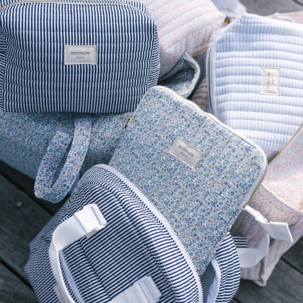 minnow Travel Pouch Navy Stripe Best