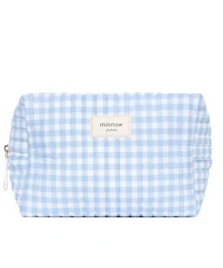 minnow Travel Pouch Oasis Blue Gingham Hot