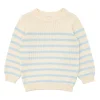 minnow Unisex Blue And Cream Stripe Knit Sweater Cream And Blue Stripe Clearance