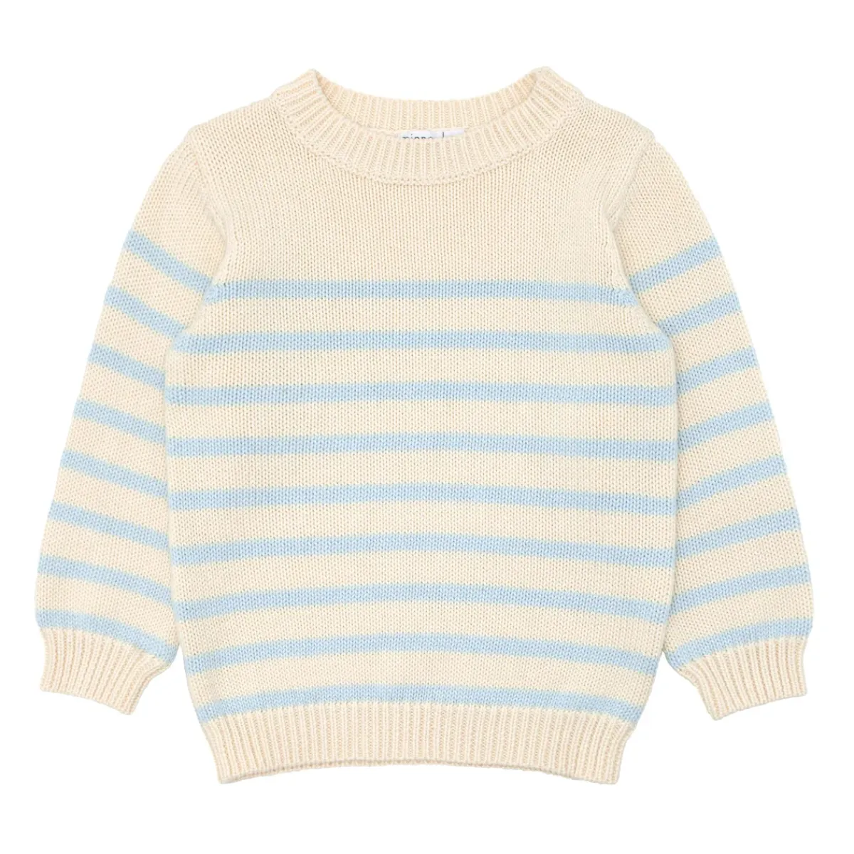 minnow Unisex Blue And Cream Stripe Knit Sweater Cream And Blue Stripe Clearance