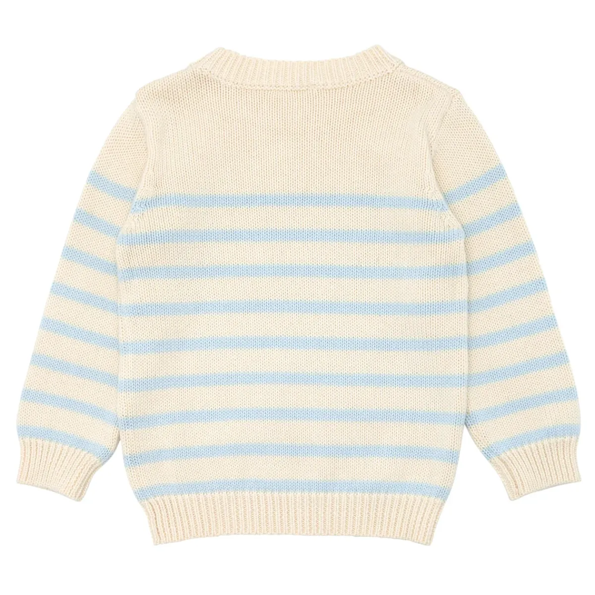 minnow Unisex Blue And Cream Stripe Knit Sweater Cream And Blue Stripe New