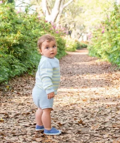 minnow Unisex Blue Knit Short Light Blue Discount